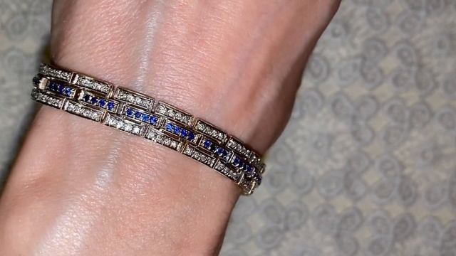 Бриллиантовый браслет с сапфирами из лимонного золота. Блеск, вызывающий радость и восторг. смотреть онлайн