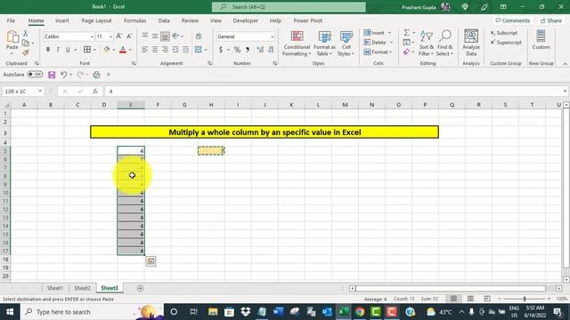 Multiply whole column by an specific value in Excel смотреть онлайн