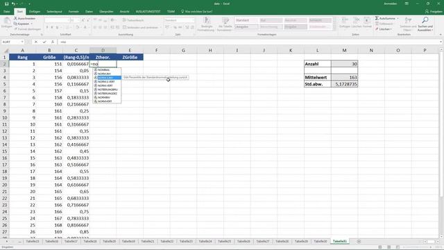 Q-Q-Diagramm in Excel - Test auf Normalverteilung der Daten - Daten visualisieren in Excel (22) смотреть онлайн