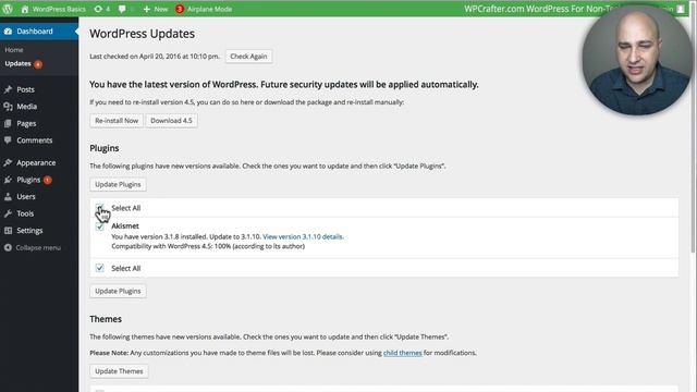 How To Update WordPress Themes And Plugins In the WordPress Dashboard смотреть онлайн