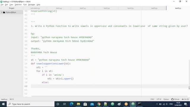 Python Tasks_Part2 || By Narayana Sir || NARAYANA Tech House || 9010607010 || 8179817681 смотреть онлайн
