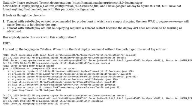How to deploy a Tomcat application with Manager URL API when using custom context XML? смотреть онлайн