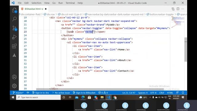 How to make responsive Navigation Bar with toggler button using HTML and Bootstrap смотреть онлайн