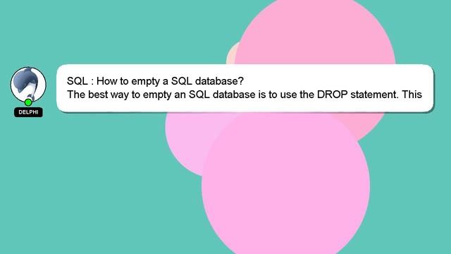 SQL : How to empty a SQL database? смотреть онлайн