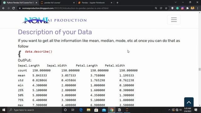 Python Pandas Tutorial part 6 | Summary About Data In Pandas смотреть онлайн