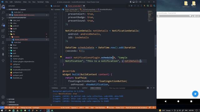 Local Notifications in Flutter | flutter_local_notifications package | Hindi смотреть онлайн