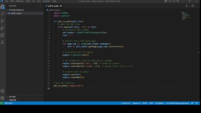Convert PDF to Audio with Python: Easy Offline Tutorial in 4 Minutes!|| python project|| смотреть онлайн