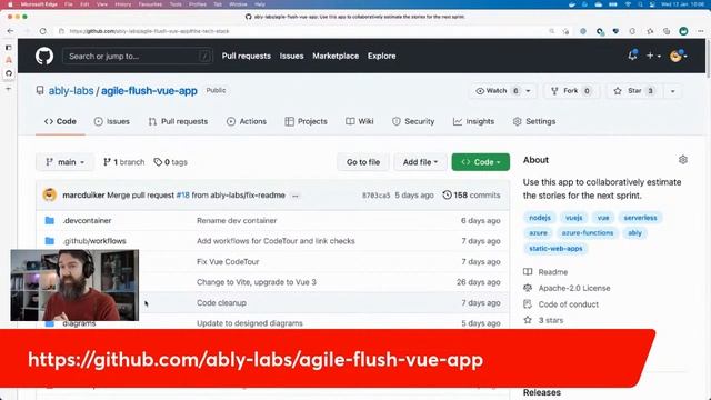 Agile Flush; a collaboration tool built with Vue.js, Node.js, Ably & Azure Static Web Apps смотреть онлайн