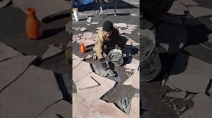 Укладка природного  камня