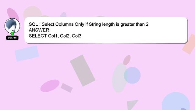 SQL : Select Columns Only if String length is greater than 2 смотреть онлайн