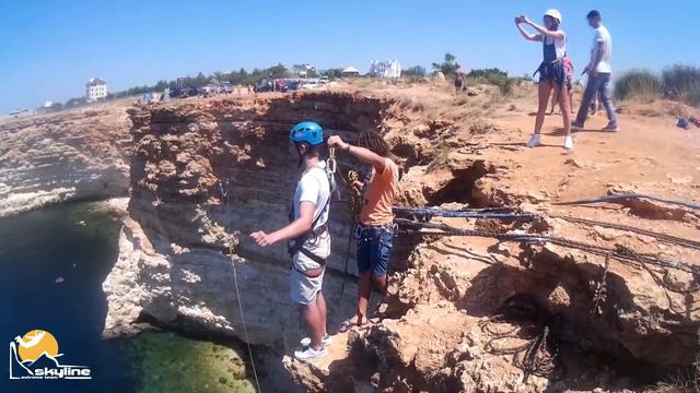 Rope Jumping with Skyline X-Team in Crimea, cape Fiolent смотреть онлайн