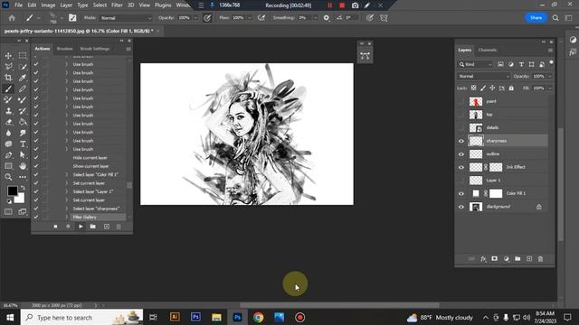 Ink Pencil Art Photoshop Action смотреть онлайн