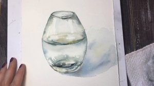 Как нарисовать стакан акварелью? стекло акварель.