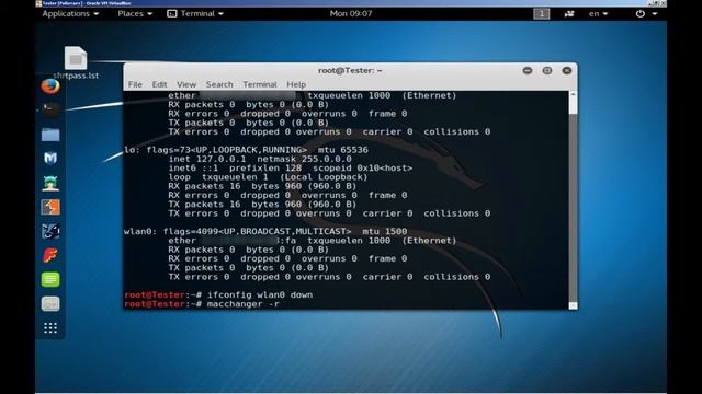 Начало  Маскировка Дополнение   Macchanger смена MAC адреса Wi Fi адаптера