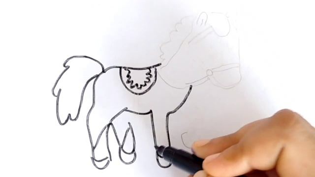 Horse sketch and drawing for kids|quick and easy steps for sketch for toddler|Nursery sketch & song смотреть онлайн