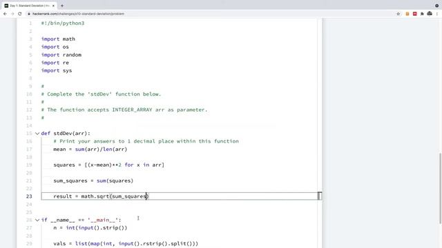 Day 1 - Standard Deviation Solution of 10 Days of Statistics смотреть онлайн