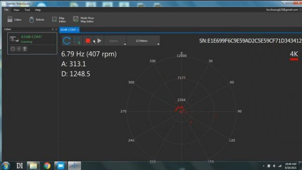 RPlidar A1 SLAMTEC testing
