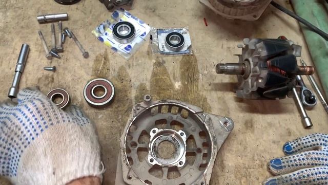 Kia Rio 2 JB. Замена подшипников генератора. смотреть онлайн