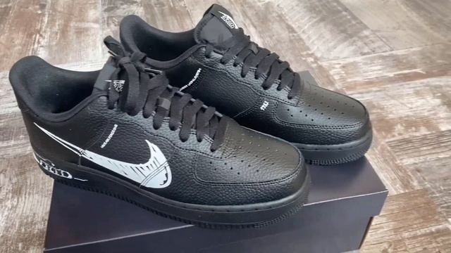 Nike Air Force 1 LV8 Utility black/white-black UNBOXING + ON FEET смотреть онлайн
