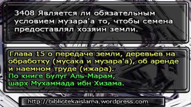 3408 Является ли обязательным условием музара'а то, чтобы семена предоставлял хозяин земли смотреть онлайн
