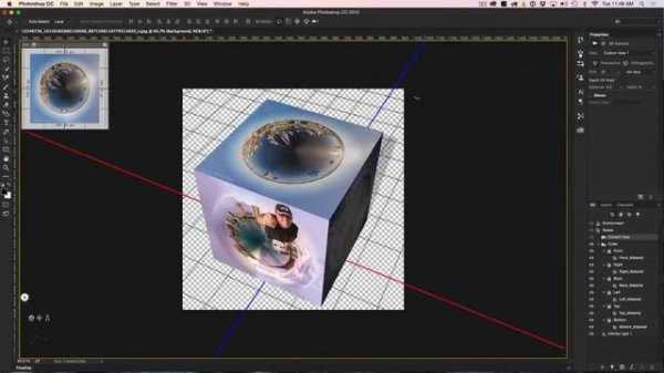 How to make a  3d photo cube in photoshop tutorial