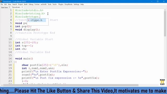 Code to Evaluate Postfix Expression using Stack in C | [ in Hindi ] | Pritesh D. Patel смотреть онлайн