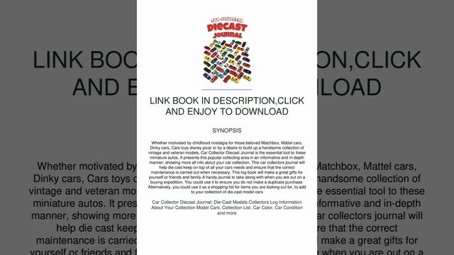 (EB00k) Car Collector Diecast Journal: Die-Cast Models Collectors Log Infor смотреть онлайн