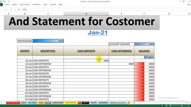 Bank Account spreadsheet excel | sample statement of Account excel format смотреть онлайн