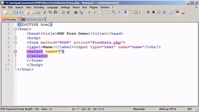 How to create a simple form in PHP смотреть онлайн