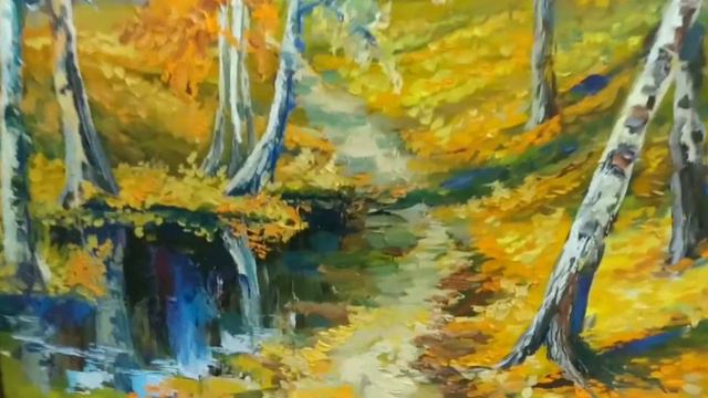 "Осень", Художник Елена Булова, живопись смотреть онлайн