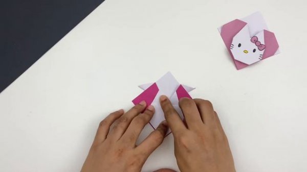 DIY Paper HELLO KITTY Corner Bookmark / School Supplies/ Origami Hello Kitty Bookmark / Paper Craft