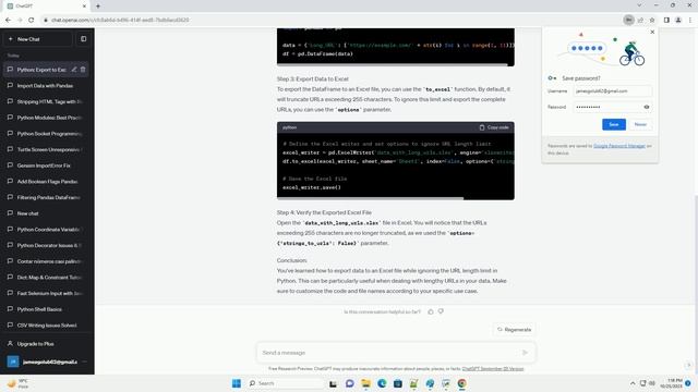 PYTHON to excel Ignoring URL 255 characters since it exceeds Excel s limit for URLS смотреть онлайн