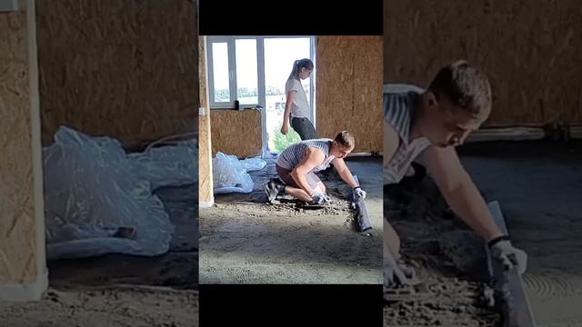 Полусухая стяжка пола в СИП-доме