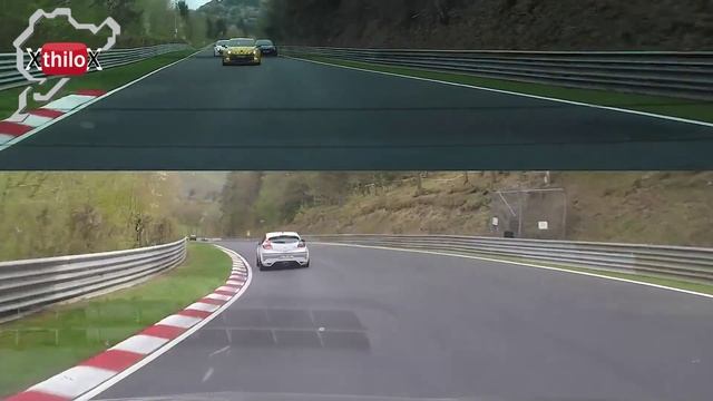 4 Megane RS + 1 fast BMW M3 E46 through Nürburgring Nordschleife traffic - BTG смотреть онлайн