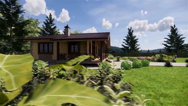 Проект дома 90 м2. Одноэтажный дом с гаражом. смотреть онлайн