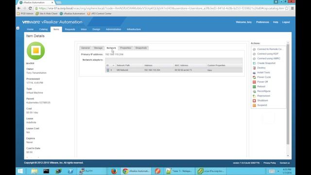 Kubernetes Blueprint For VRealize Automation