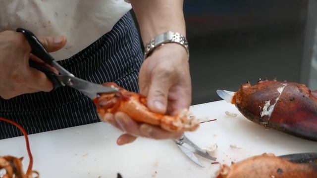 Korean Street Food - GIANT LOBSTER SASHIMI Chili Butter Korea