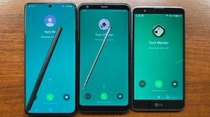 Samsung S21 Ultra, LG Stylo 5 & 2 V WhatsApp Triple Incoming Call + Styluses (Android 12, 10, 7)
