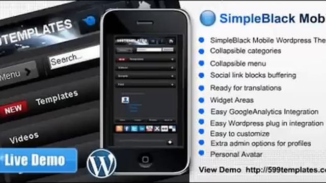 Simple Black Mobile Wordpress Theme FREE Download смотреть онлайн