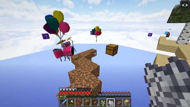 КАК ВЫЖИТЬ НУБУ И ДЕВУШКЕ НА ВОЗДУШНЫХ ШАРАХ + ЛАКИ БЛОКИ В МАЙНКРАФТ! смотреть онлайн