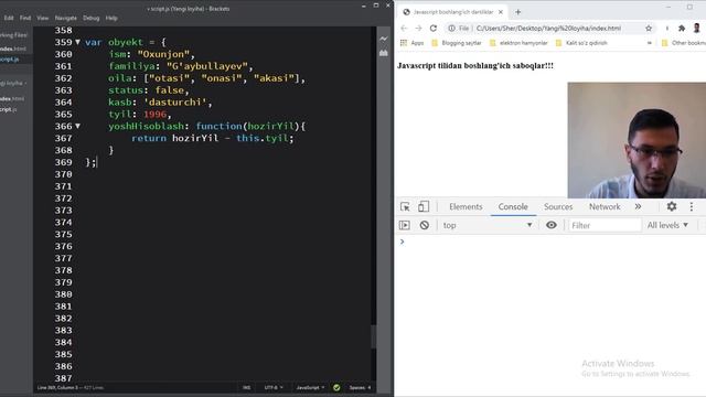 17. Javascript dasturlash tili darsliklar - obyektlar va metodlar haqida qo'llanma смотреть онлайн