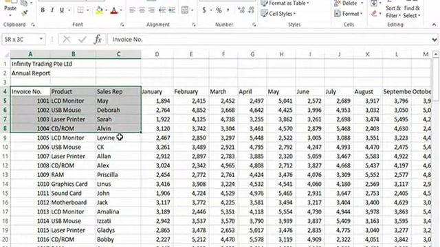 Selecting Cell Range, Rows & Columns in Excel 2013 смотреть онлайн