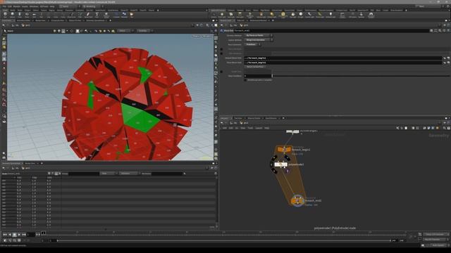 Random extrusion using vex and foreach loop Houdini tutorial смотреть онлайн