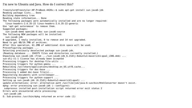Ubuntu: "HtmlConverter doesn't exist." error when installing Sun Java 6 смотреть онлайн
