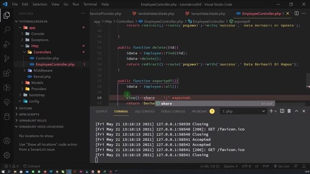 CRUD LARAVEL 8 -PART 11- EXPORT PDF смотреть онлайн