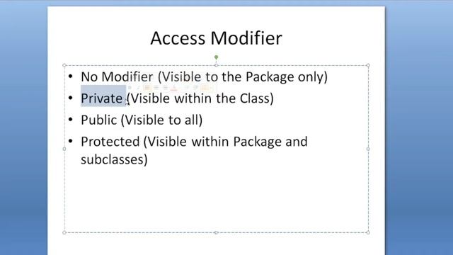 Java Programming language #5(Access Specifier, Public/Private/Protected) смотреть онлайн