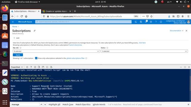 AZ 104 Lab 02a Task 2: Create custom RBAC roles from JSON Template using Powershell - Azure Admin смотреть онлайн