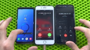 Mobile Calls Samsung Galaxy S9, iPhone 7, Huawei P40 Lite E/ Show Cases/ iOS vs Android/ Incoming
