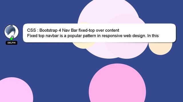 CSS : Bootstrap 4 Nav Bar fixed-top over content смотреть онлайн