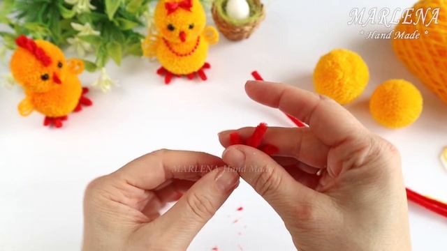 ?Цыпленок из пряжи/Пасхальные поделки ? Pom Pom Easter Chicken Making смотреть онлайн